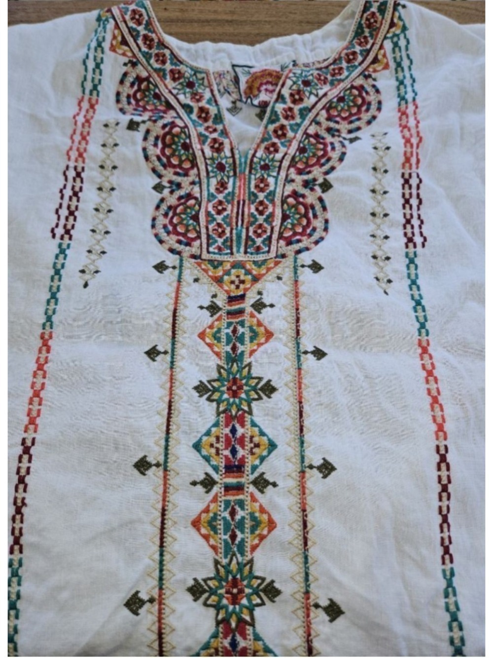 Johnny Was Verena Linen Easy Yoke Tunic Size M - Picture 6 of 7